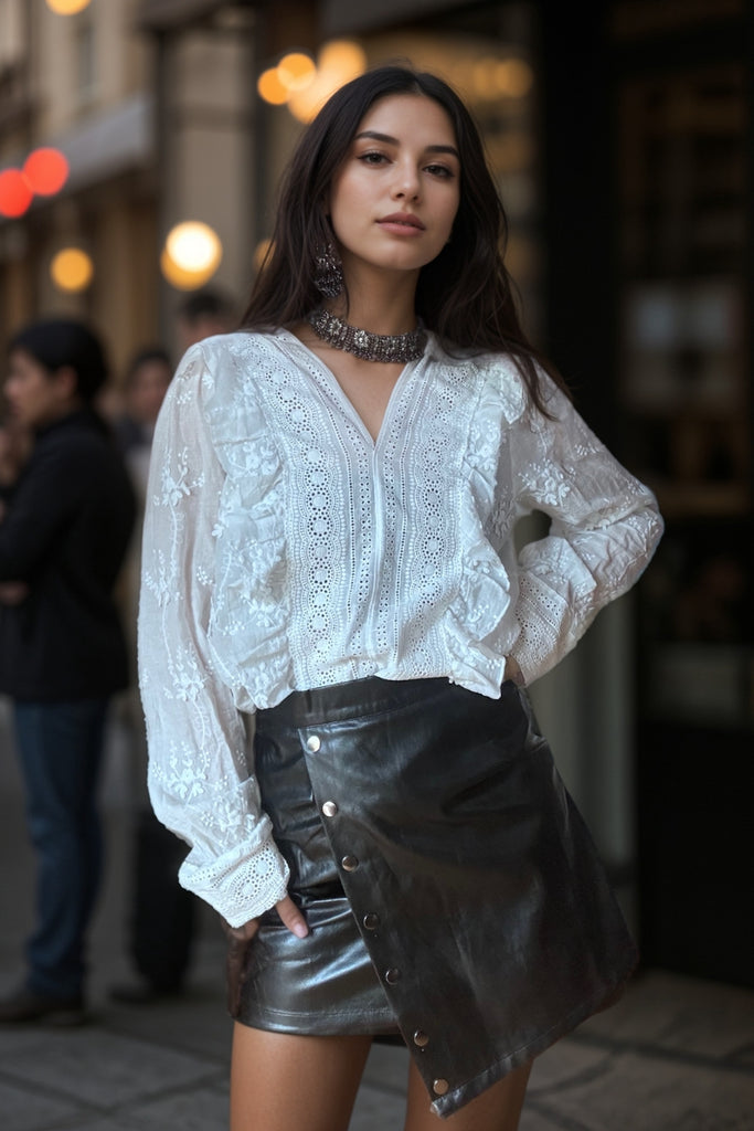 BLUSA SPRING FRILL BLANCO