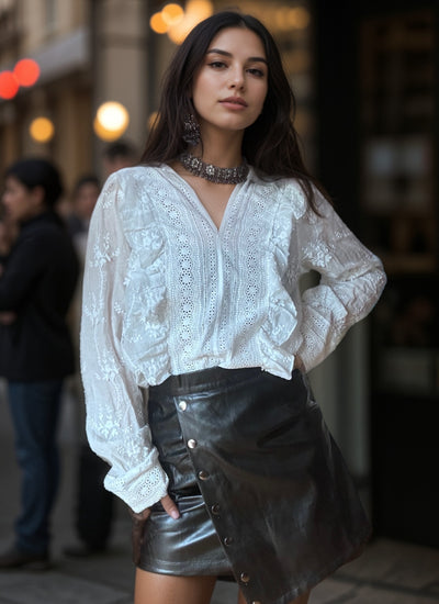 BLUSA SPRING FRILL BLANCO