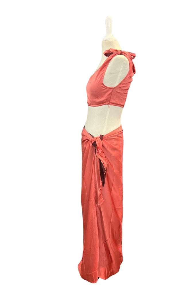 VESTIDO MAXI PAREO CORAL