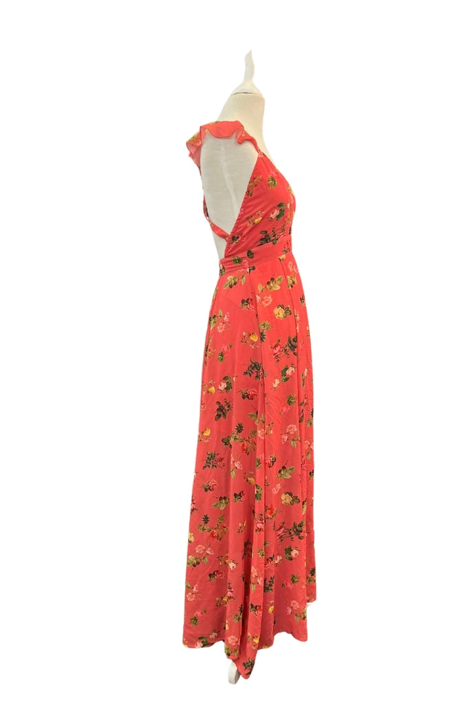 VESTIDO MAXI FLORES CORAL