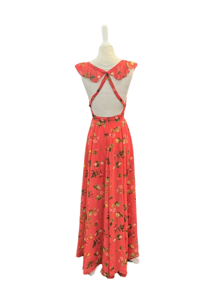 VESTIDO MAXI FLORES CORAL