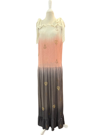 VESTIDO MAXI TRI COLOR DEGRADE