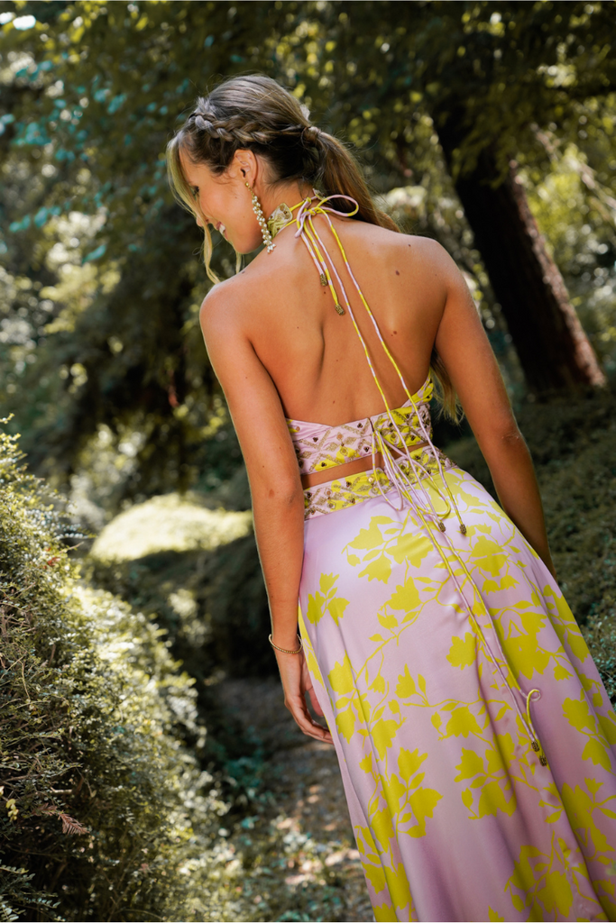 *PREVENTA* VESTIDO MAXI BANI LIME LEAVES