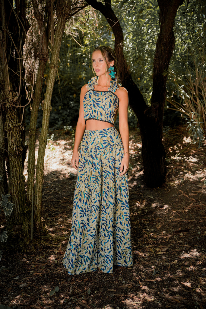 FALDA MAXI KAVYA VERDE FOREST