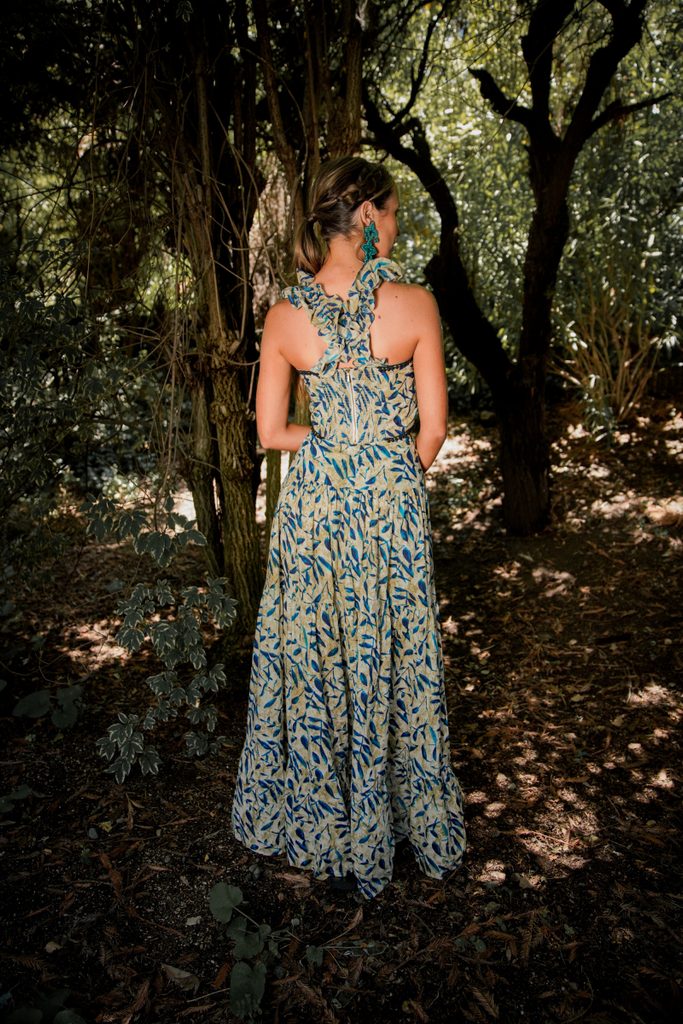 FALDA MAXI KAVYA VERDE FOREST