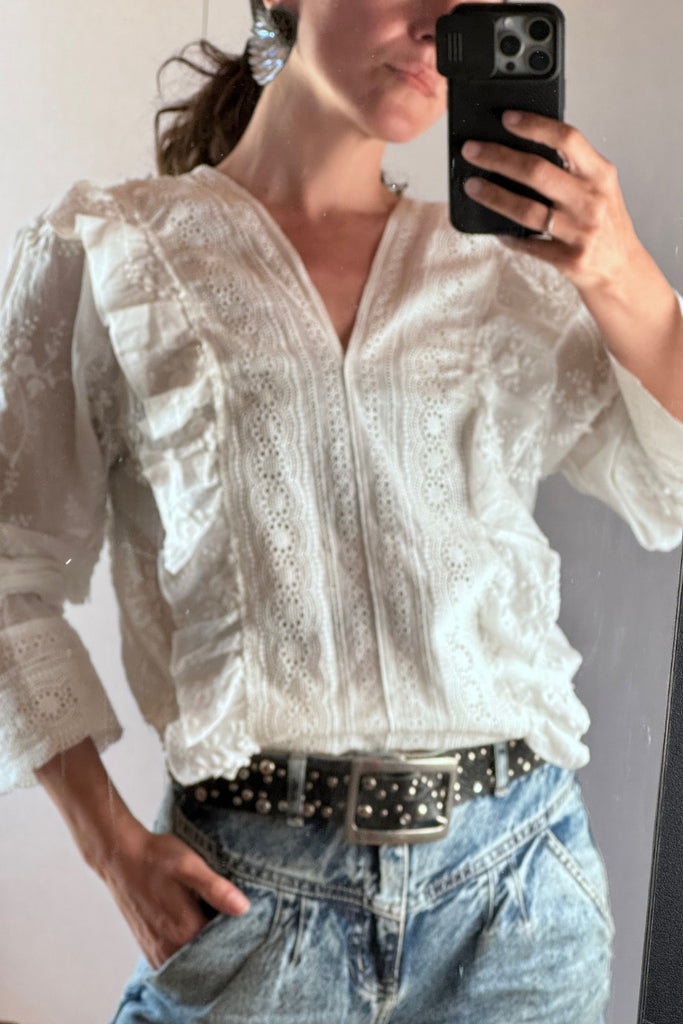 BLUSA SPRING FRILL BLANCO