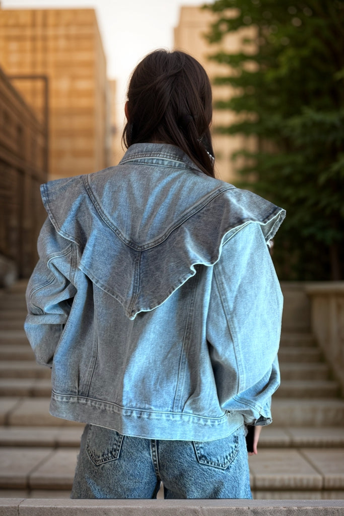 CHAQUETA RUFFLE DENIM