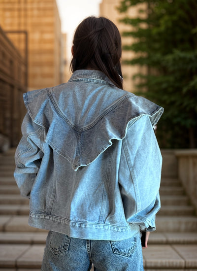 CHAQUETA RUFFLE DENIM