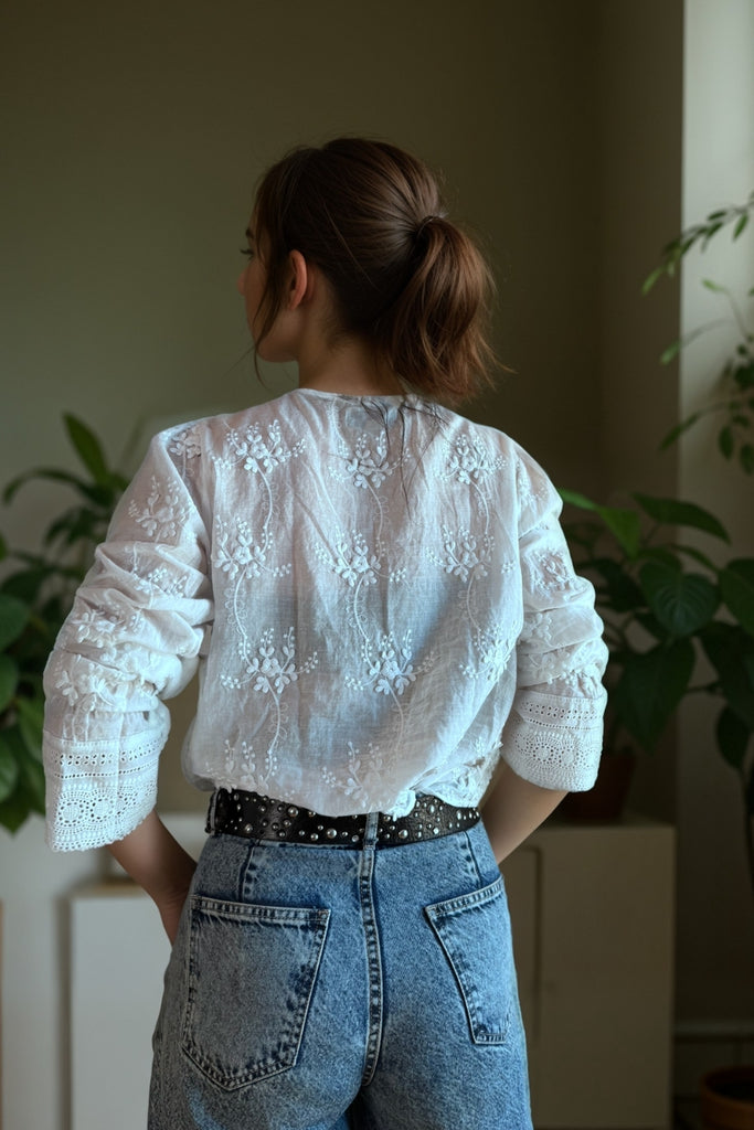 BLUSA SPRING FRILL BLANCO