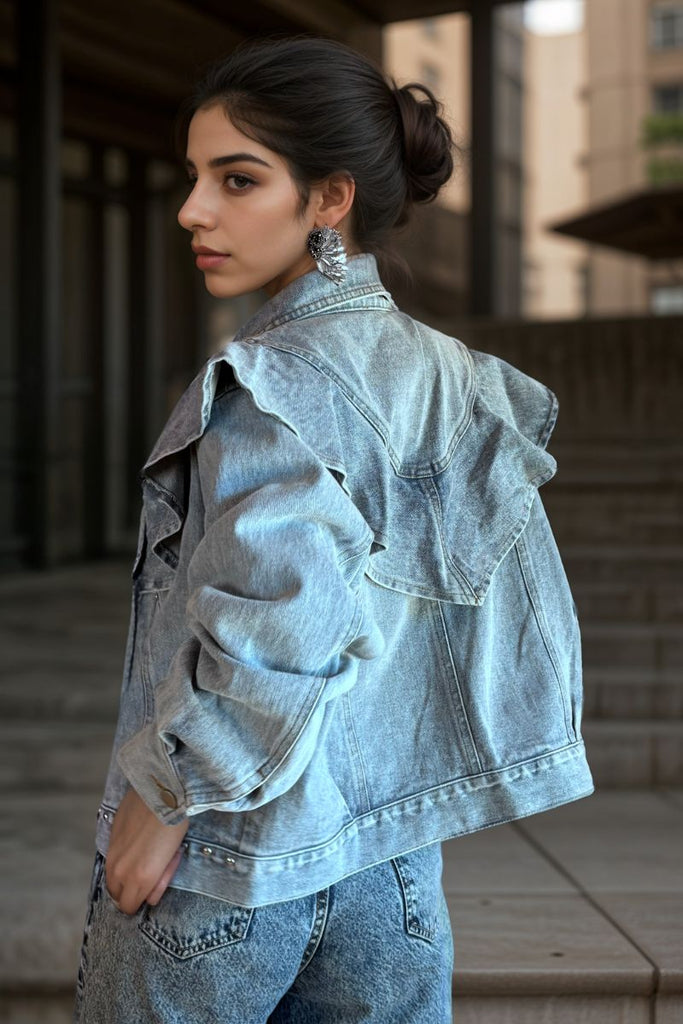 CHAQUETA RUFFLE DENIM