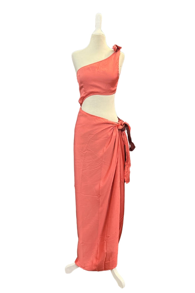 VESTIDO MAXI PAREO CORAL