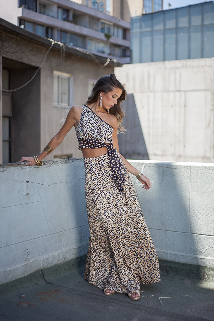 FALDA MAXI MEADOW ANIMAL PRINT CAFÉ