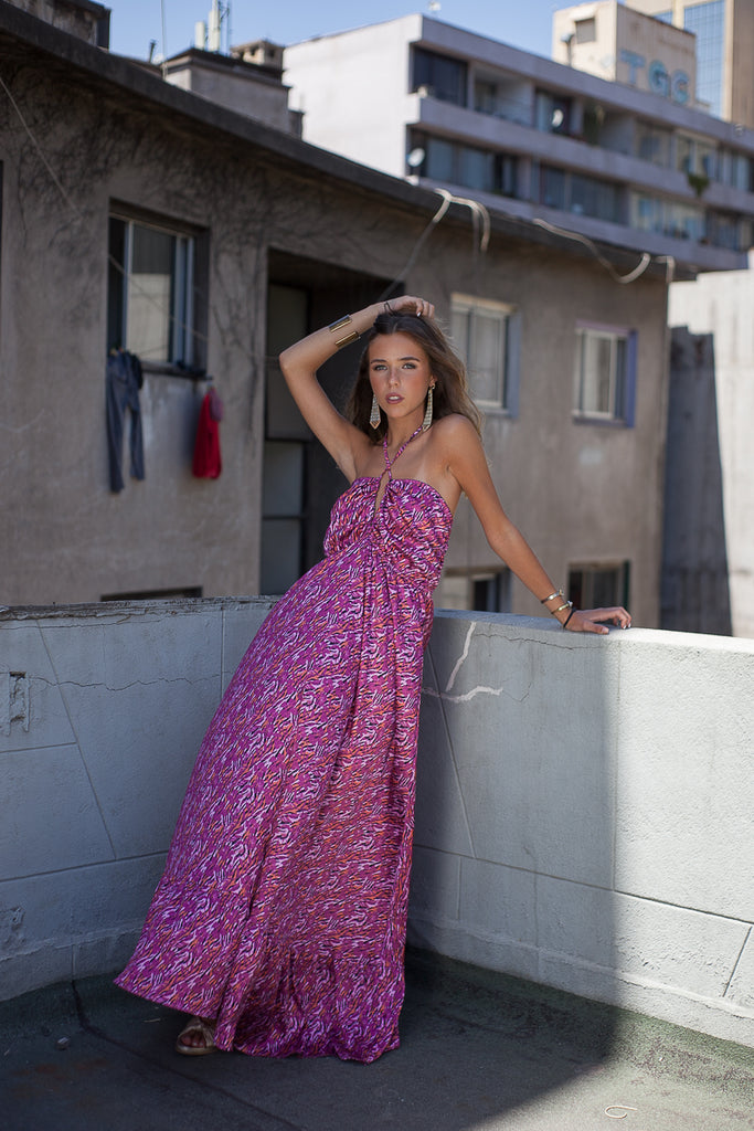 *PREVENTA* VESTIDO NEW JUDY MAXI TRANCE FUCSIA