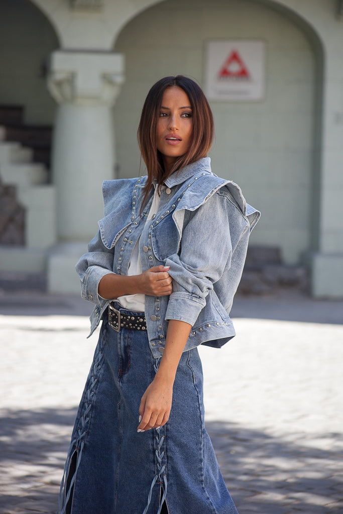 CHAQUETA RUFFLE DENIM