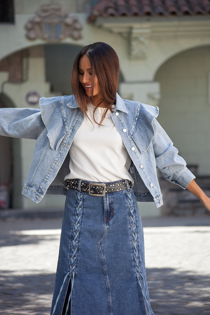 CHAQUETA RUFFLE DENIM