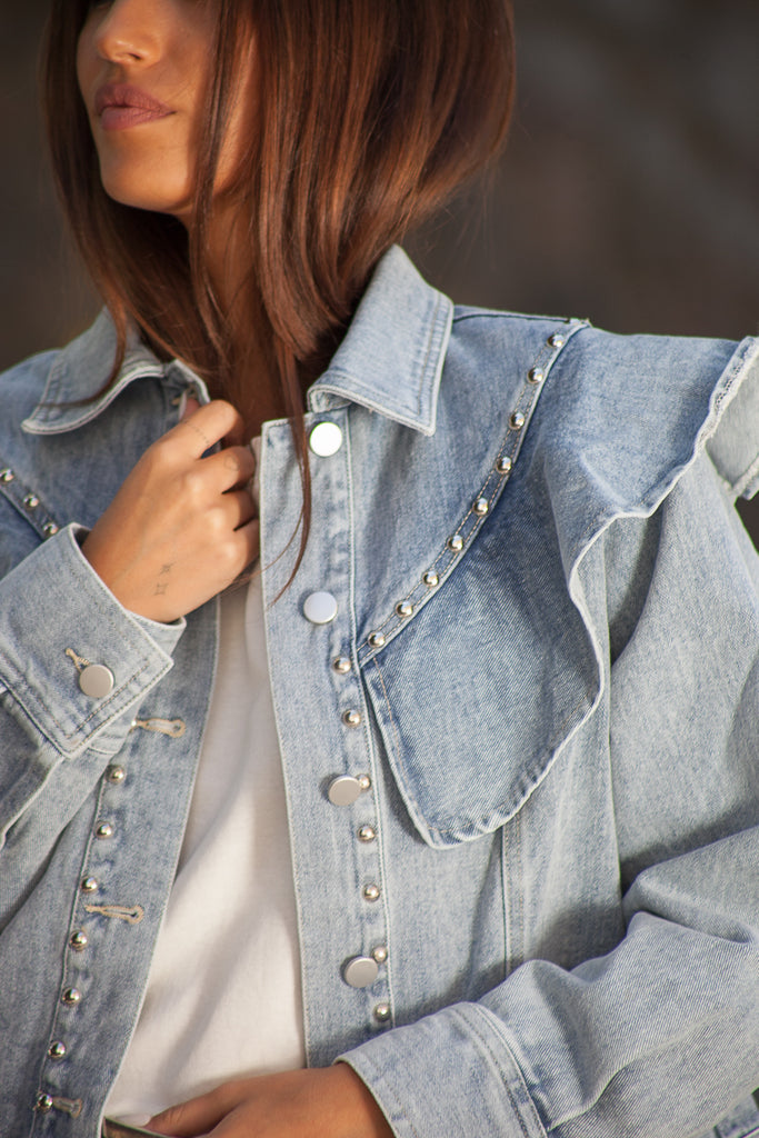 CHAQUETA RUFFLE DENIM