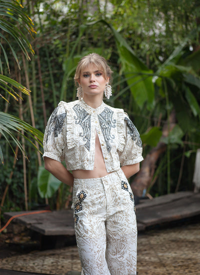 BLUSA RUFFLE VALENTINA BLANCO ESPECIAL