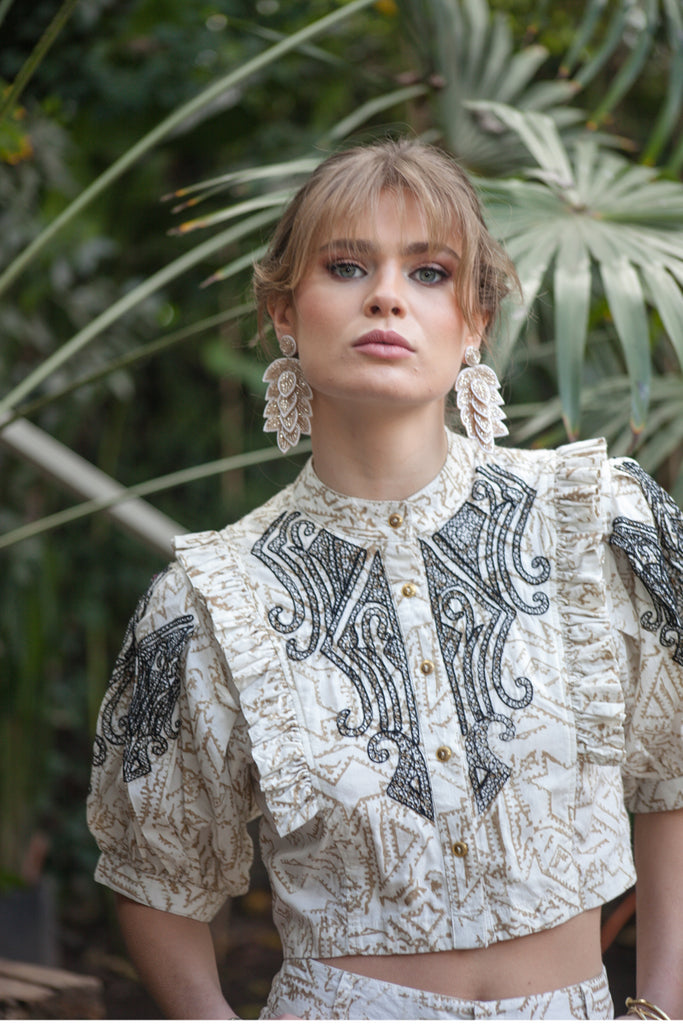 BLUSA RUFFLE VALENTINA BLANCO ESPECIAL