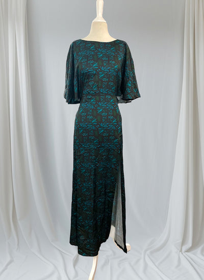 VESTIDO MAXI NEVERA FLORES VERDE